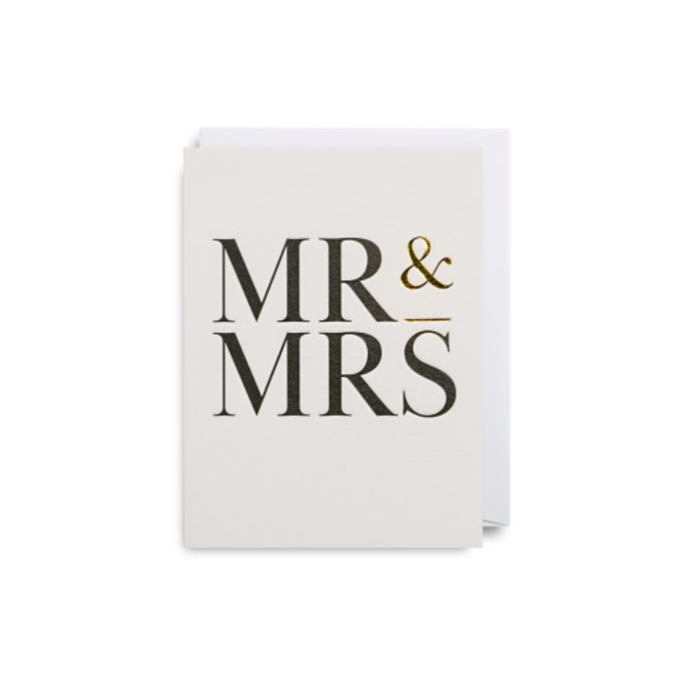 Mini-Klappkarte Text: Mr & Mrs