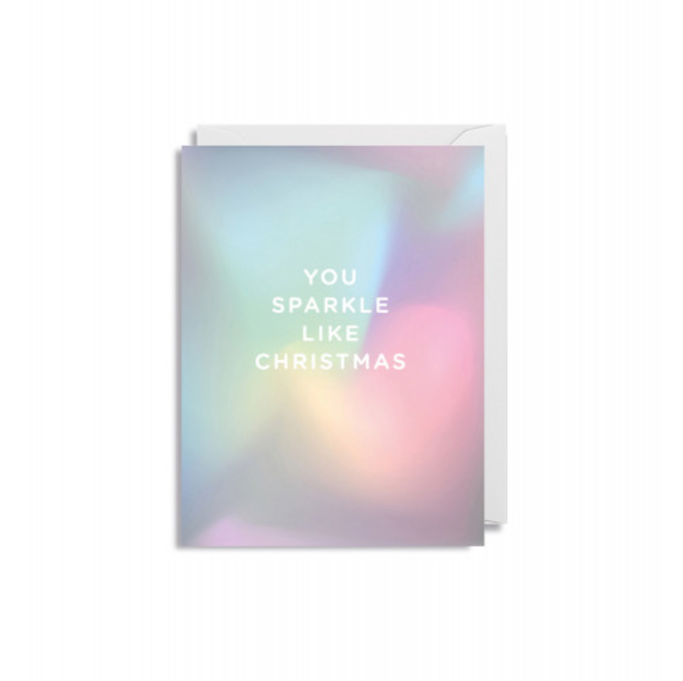 Mini-Klappkarte Text: You Sparkle Like Christmas