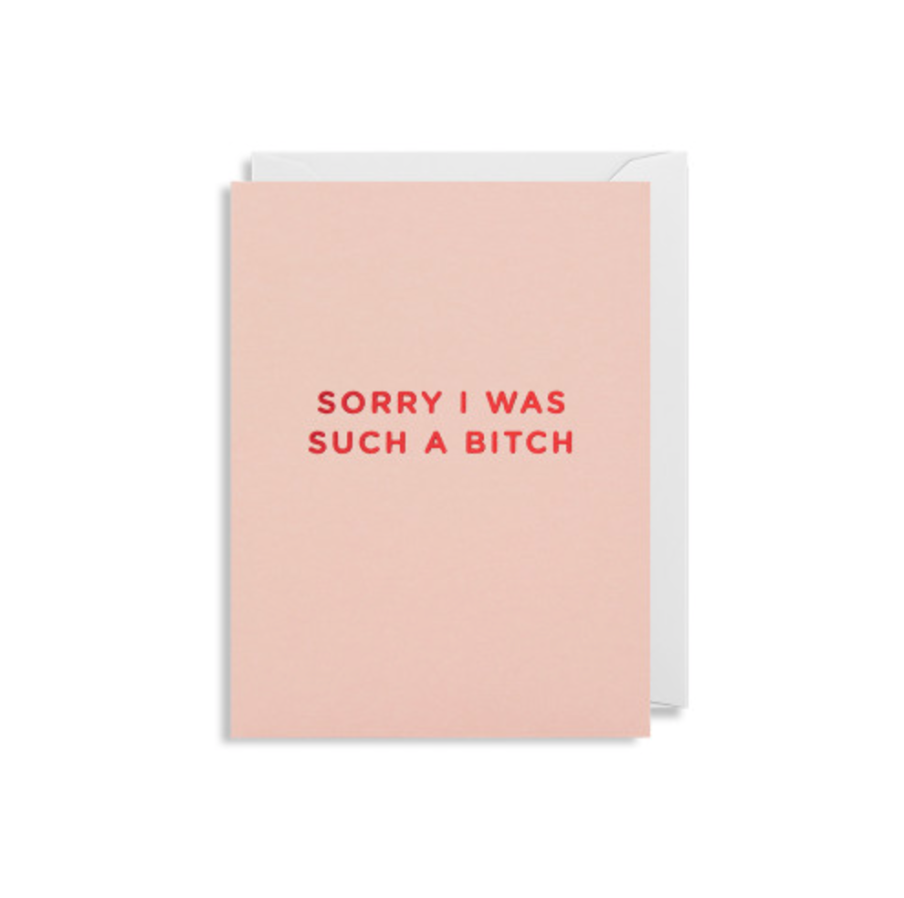 Mini-Klappkarte Text: Sorry I Was Such A Bitch