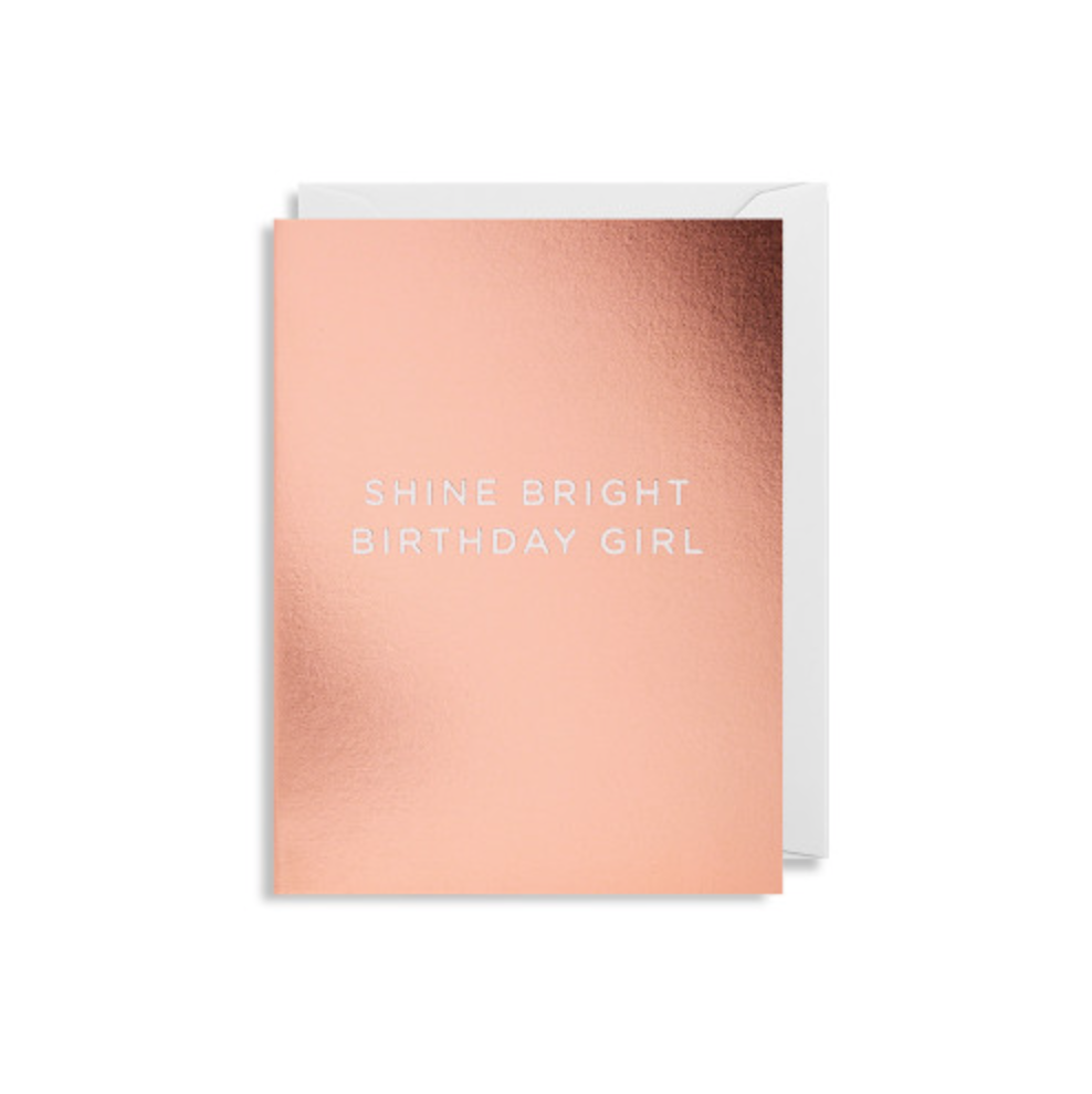 Mini-Klappkarte Text: Shine Bright Birthday Girl