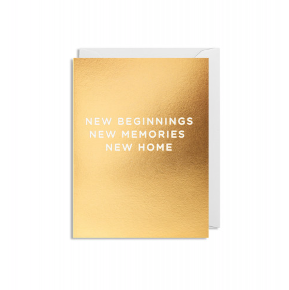 Mini-Klappkarte Text: New Beginnings New Memories New Home