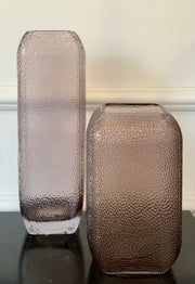 Vase taupe gehämmert klein