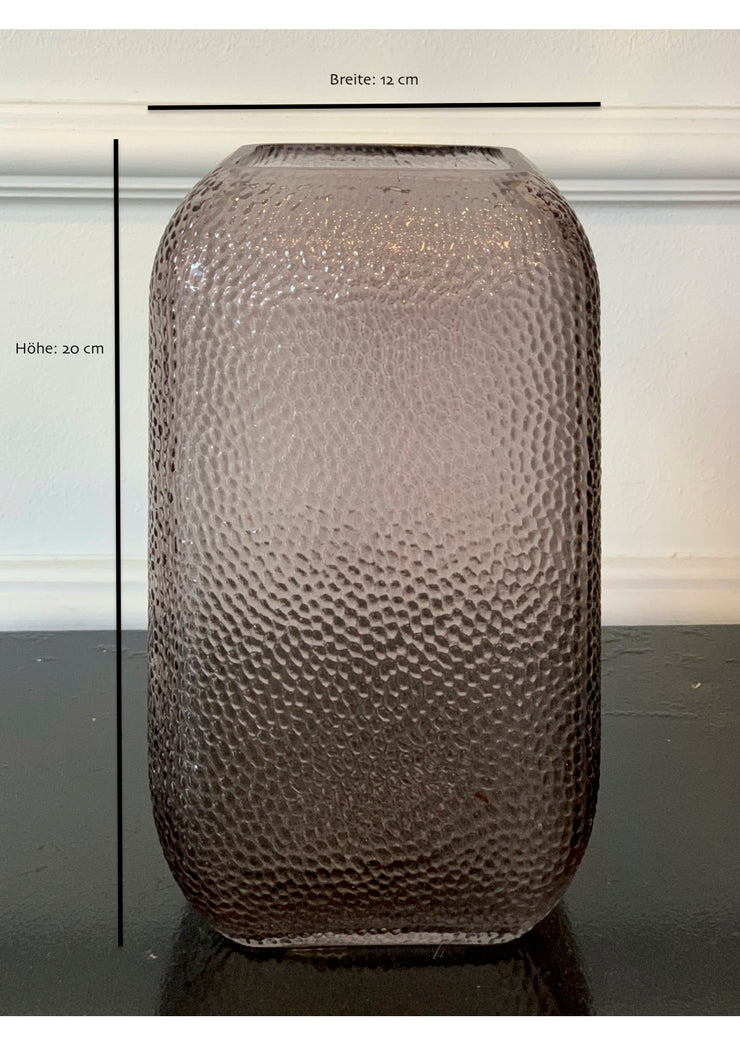 Vase taupe gehämmert klein